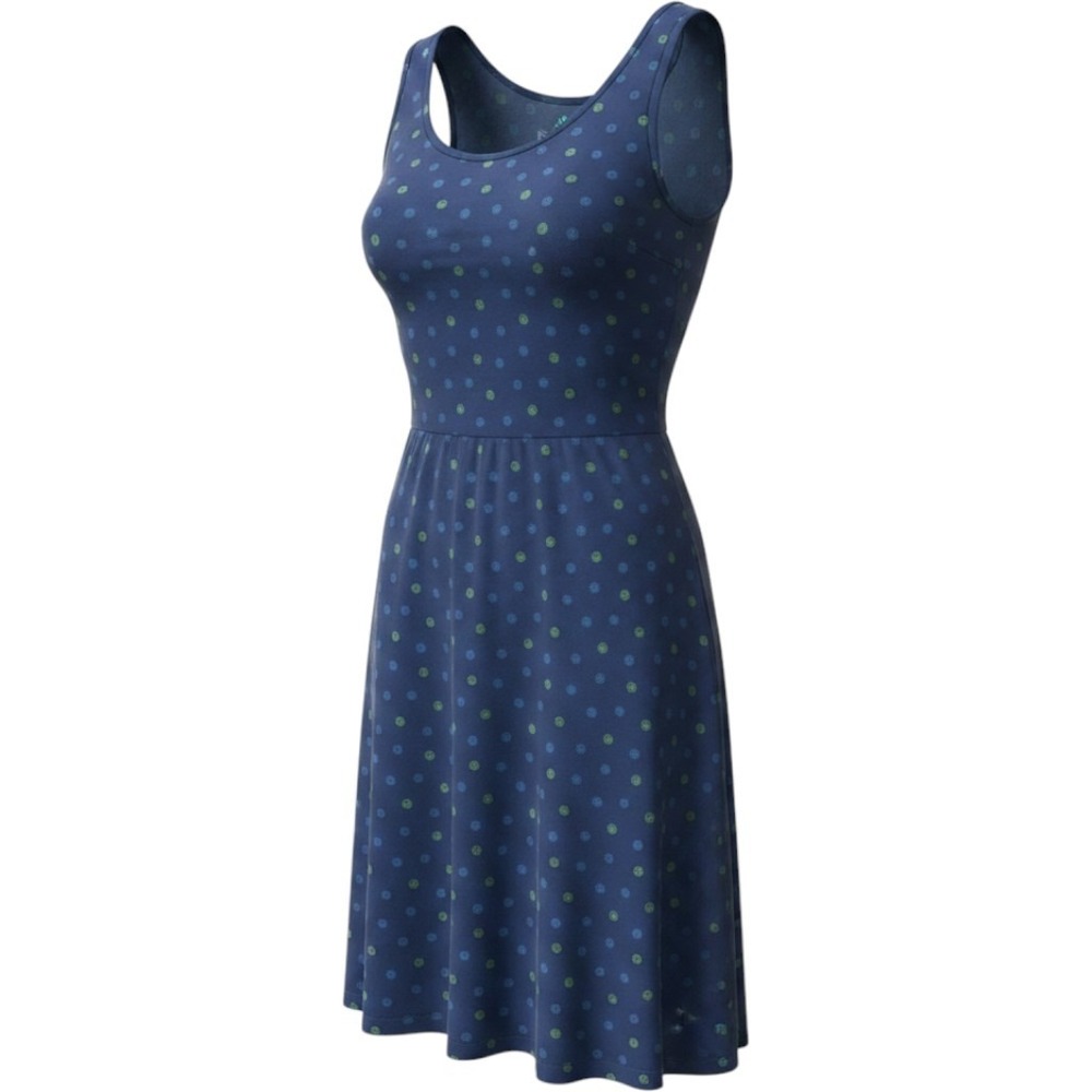 Gudrun Sjoden Navy Blue Polka Dot‎ Tencel Modal Sleeveless Midi Dress Womens XL